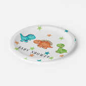 Assiettes En Carton Baby shower des Dinosaures et des Étoiles (Angle)