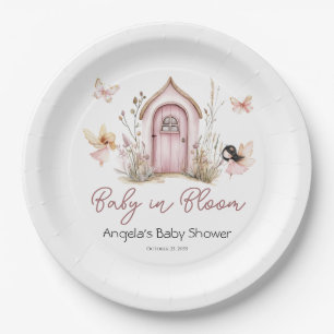 Assiettes En Carton Baby shower des fées de bois rose