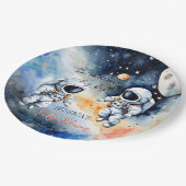 Assiettes En Carton Baby shower des jumeaux astronautes de l'espace ex (Angle)