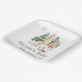 Assiettes En Carton Baby shower des lapins d'hiver (Angulaire)