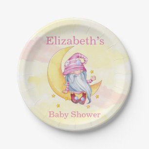 Assiettes En Carton Baby shower des nuages rose mignon de la lune