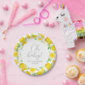 Assiettes En Carton Baby shower d'été de l'aquarelle citron (Fête)