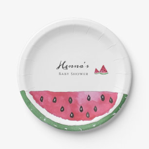 Assiettes En Carton Baby Shower d'été Pastèque