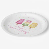 Assiettes En Carton Baby shower d'été pour les filles prêtes à pop (Angle)