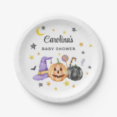 Assiettes En Carton Baby shower d'Halloween (Devant)
