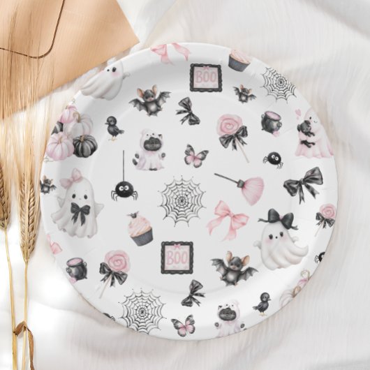 Assiettes En Carton Baby shower d'Halloween de Little Boo