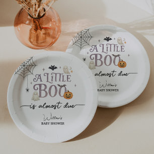 Assiettes En Carton Baby shower d'Halloween de Little Boo