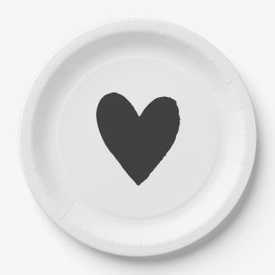 Assiettes En Carton Baby shower d'Halloween gothique noir et moody