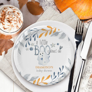 Assiettes En Carton Baby shower d'Halloween Little Boo Cute