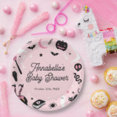 Assiettes En Carton Baby shower d'Halloween rose (Fête)