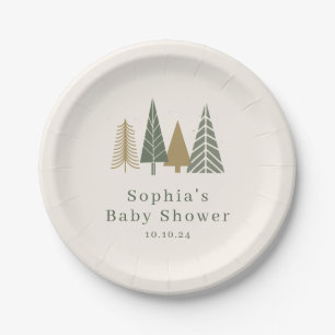 Assiettes En Carton Baby shower d'hiver