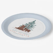 Assiettes En Carton Baby shower d'hiver À feuillage persistant pour bé (Angle)