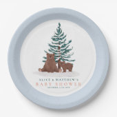 Assiettes En Carton Baby shower d'hiver À feuillage persistant pour bé (Devant)