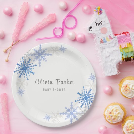 Assiettes En Carton Baby shower d'hiver de Flèches d'aquarelle simple (Fête)