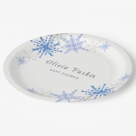 Assiettes En Carton Baby shower d'hiver de Flèches d'aquarelle simple (Angle)