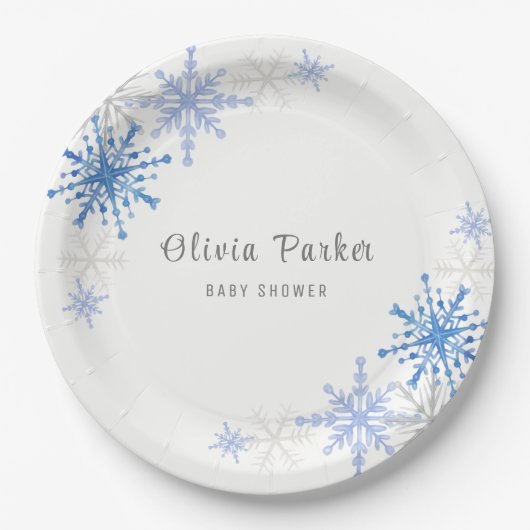 Assiettes En Carton Baby shower d'hiver de Flèches d'aquarelle simple (Devant)