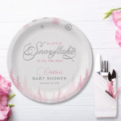 Assiettes En Carton Baby shower d'hiver Little Snowflake