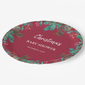 Assiettes En Carton Baby shower d'hiver Rouge (Angle)
