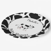 Assiettes En Carton Baby shower d'impression de vache blanche noire mo (Angle)