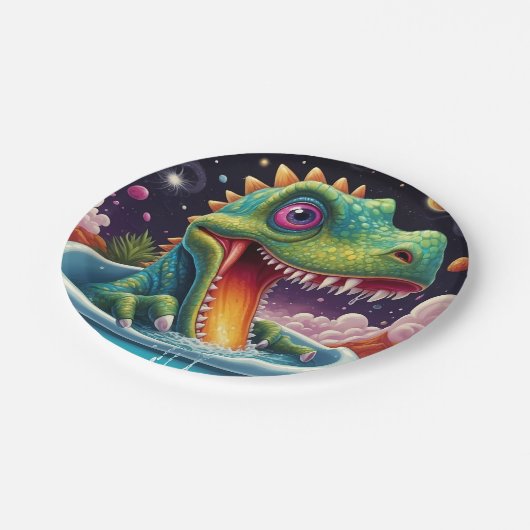 Assiettes En Carton Baby shower Dino-Mite (Angle)