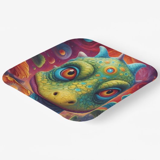 Assiettes En Carton Baby shower Dino-Mite (Angulaire)