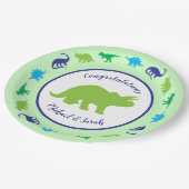 Assiettes En Carton Baby shower Dinosaur (Angle)
