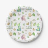 Assiettes En Carton Baby shower Dinosaur (Devant)