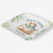 Assiettes En Carton Baby shower Dinosaur fille rose mignonne Dino (Angulaire)