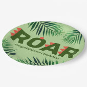 Assiettes En Carton Baby shower Dinosaur Roar Jungle Ferns (Angle)