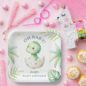 Assiettes En Carton Baby shower Dinosaure Tropical Cute Dino (Fête)