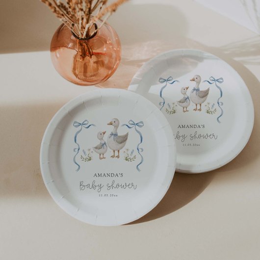 Assiettes En Carton Baby shower d'oie