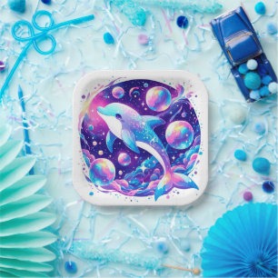 Assiettes En Carton Baby shower Dolphin amusant