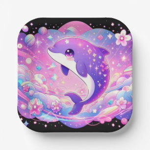 Assiettes En Carton Baby shower Dolphin enchanté