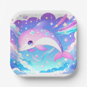 Assiettes En Carton Baby shower Dolphin Majestic