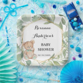 Assiettes En Carton Baby shower d'or Bear Greenery (Fête)