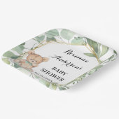 Assiettes En Carton Baby shower d'or Bear Greenery (Angulaire)