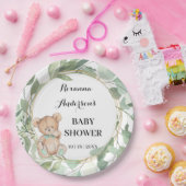 Assiettes En Carton Baby shower d'or Bear Greenery (Fête)