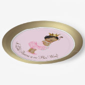 Assiettes En Carton Baby shower d'or rose (Angle)