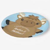 Assiettes En Carton Baby shower d'orignal bleu (Angle)