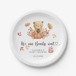 Assiettes En Carton Baby shower d'ours en peluche automnale
