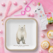 Assiettes En Carton Baby shower d'ours en peluche d'attente neutre (Fête)