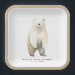 Assiettes En Carton Baby shower d'ours en peluche d'attente neutre<br><div class="desc">Fêtez la plus douce nouvelle arrivée avec notre charmante plaque de papier baby shower neutre pour les hommes, avec un délicieux ours d'aquarelle fantaisie dans des tons chauds de brun et de bronze. Doux, ludique et parfaitement neutre en couleur, ce design donne le ton d'un rassemblement chaleureux rempli d'amour, de...</div>