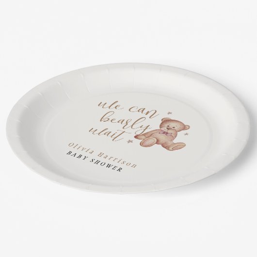 Assiettes En Carton Baby shower d'ours en peluche simple (Angle)