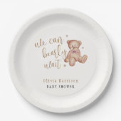Assiettes En Carton Baby shower d'ours en peluche simple (Devant)