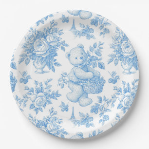 Assiettes En Carton Baby shower d'ours Floral Toile