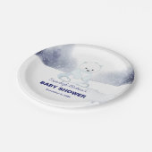 Assiettes En Carton Baby shower d'ours polaire (Angle)