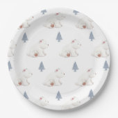 Assiettes En Carton Baby shower d'ours polaire hivernal neutre selon l (Devant)