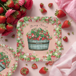 Assiettes En Carton baby shower doux baies baby shower invitation