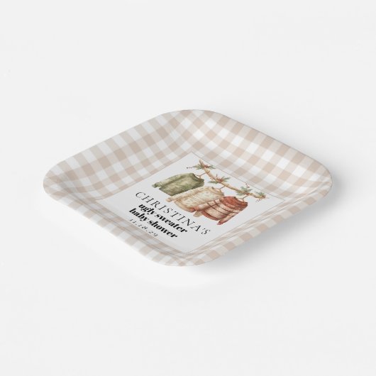 Assiettes En Carton Baby shower doux hivernal moche Cocktail (Angulaire)