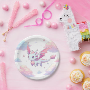 Assiettes En Carton Baby shower Dragon mou
